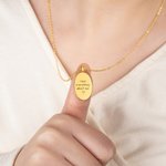 Personalisierte eingraviert Fingerabdruck Oval Halskette mit Text Geburtstag Jahrestag Valentinstag Geschenk für Frauen