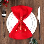 Serviette de table réutilisable personnalisée 100% coton Joyeux Noël avec nom Décoration de table Cadeau de Noël pour la famille