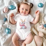 Personalisierte Osterhase Blasen Blasen 100% Baumwolle Baby Bodysuit T-Shirt mit Namen Ostern Baby Shower Geschenk für Baby Junge Mädchen