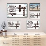 Personalized Paw Print Pet Crossword Puzzle Art Canvas Poster Framed Frameless Painting Home Decor Birthday Gift for Pet Lover