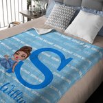 Personalisierte Cartoon Graduation Mädchen Wort Wolke weiche Decke mit Initial und Name Home Decor Graduation Geschenk für Schulkameraden Mädchen