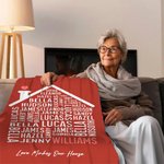 Manta familiar personalizada Love Makes Our House con 1-35 nombres y texto Regalo de cumpleaños del Día de la Madre para el abuelo la abuela