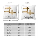 Personalized Rustic Scrabble 2-25 Names Crossword Puzzle Art Throw Pillow Cover with Title Home Decor Birthday Holiday Party Gift for Family Friends