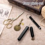 Juego de kit de costura personalizado estilo victoriano vintage con iniciales grabadas Accesorios bordados Regalo de cumpleaños Día de la madre para sastre Amantes de la costura