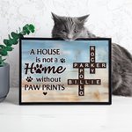Personalized Paw Print Pet Crossword Puzzle Art Canvas Poster Framed Frameless Painting Home Decor Birthday Gift for Pet Lover