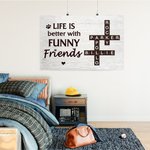 Personalized Paw Print Pet Crossword Puzzle Art Canvas Poster Framed Frameless Painting Home Decor Birthday Gift for Pet Lover