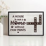 Personalized Paw Print Pet Crossword Puzzle Art Canvas Poster Framed Frameless Painting Home Decor Birthday Gift for Pet Lover