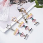 Gepersonaliseerde Stars The Eras Tour Glitter Sleutelhanger met Tekst Concert Muziek Geheugen Bewaar Cadeau voor Fans Publiek Luisteraars