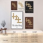 Spersonalizowane krzyżówki Scrabble Puzzle Plakat artystyczny bez ramki z 2-25 imionami rodzinnymi Prezent na parapetówkę dla członka rodziny