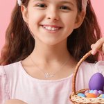Personalisierte niedliche Hase Name Halskette Zierliche Schmuck Ostern Geburtstag Jahrestag Geschenk für Frauen Mädchen
