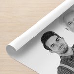 Personalised Black and White Portrait 2 Photos Combination Poster Canvas Painting Wall Art Remembering Passed Memorial Gift for Bereaved Family