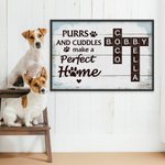 Personalized Paw Print Pet Crossword Puzzle Art Canvas Poster Framed Frameless Painting Home Decor Birthday Gift for Pet Lover