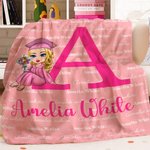 Personalisierte Cartoon Graduation Mädchen Wort Wolke weiche Decke mit Initial und Name Home Decor Graduation Geschenk für Schulkameraden Mädchen