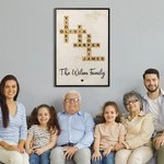 Spersonalizowane krzyżówki Scrabble Puzzle Plakat artystyczny bez ramki z 2-25 imionami rodzinnymi Prezent na parapetówkę dla członka rodziny