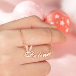 Personalisierte niedliche Hase Name Halskette Zierliche Schmuck Ostern Geburtstag Jahrestag Geschenk für Frauen Mädchen