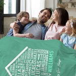 Manta familiar personalizada Love Makes Our House con 1-35 nombres y texto Regalo de cumpleaños del Día de la Madre para el abuelo la abuela