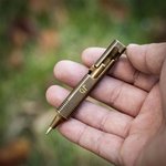 Personlig bärbar Metro mässing Mini Vintage Bolt Action EDC Penna med graverade initialer Skrivverktyg Campinggåva för utomhusälskare Golfar