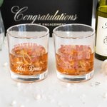 Personalizado en Mi Era Comprometida Futura Señora Anillo Corazón 10oz Whisky Vidrio con Nombre Compromiso Fiesta Nupcial Ducha Regalo para Mujeres