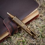 Personlig bärbar Metro mässing Mini Vintage Bolt Action EDC Penna med graverade initialer Skrivverktyg Campinggåva för utomhusälskare Golfar
