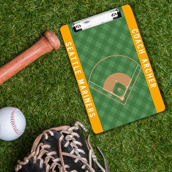 Tableau à pince effaçable à sec avec texte en acrylique pour terrain de baseball personnalisé avec pince à profil bas Cadeau d'appréciation de fin de saison pour entraîneur, formateur et enseignant