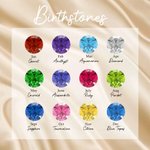 Personalized Bilateral Birth Flower Birthstone Necklace with Names Dainty Jewelry Valentine's Day Anniversary Birthday Gift for Women