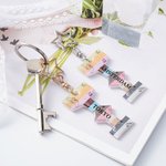 Gepersonaliseerde Stars The Eras Tour Glitter Sleutelhanger met Tekst Concert Muziek Geheugen Bewaar Cadeau voor Fans Publiek Luisteraars