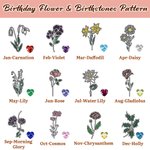 Personalized Bilateral Birth Flower Birthstone Necklace with Names Dainty Jewelry Valentine's Day Anniversary Birthday Gift for Women