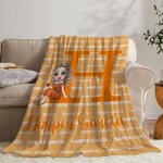 Personalisierte Cartoon Graduation Mädchen Wort Wolke weiche Decke mit Initial und Name Home Decor Graduation Geschenk für Schulkameraden Mädchen