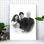 Personalised Black and White Portrait 2 Photos Combination Poster Canvas Painting Wall Art Remembering Passed Memorial Gift for Bereaved Family