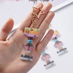 Gepersonaliseerde Stars The Eras Tour Glitter Sleutelhanger met Tekst Concert Muziek Geheugen Bewaar Cadeau voor Fans Publiek Luisteraars