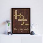 Spersonalizowane krzyżówki Scrabble Puzzle Plakat artystyczny bez ramki z 2-25 imionami rodzinnymi Prezent na parapetówkę dla członka rodziny