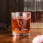 Personalizado en Mi Era Comprometida Futura Señora Anillo Corazón 10oz Whisky Vidrio con Nombre Compromiso Fiesta Nupcial Ducha Regalo para Mujeres