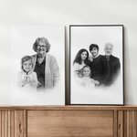 Personalised Black and White Portrait 2 Photos Combination Poster Canvas Painting Wall Art Remembering Passed Memorial Gift for Bereaved Family