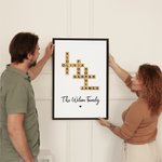 Spersonalizowane krzyżówki Scrabble Puzzle Plakat artystyczny bez ramki z 2-25 imionami rodzinnymi Prezent na parapetówkę dla członka rodziny
