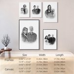 Personalised Black and White Portrait 2 Photos Combination Poster Canvas Painting Wall Art Remembering Passed Memorial Gift for Bereaved Family