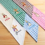 Personalized Embroidered Cute Bunny Cross 100% Cotton Gingham Easter Basket Sash with Name Door Basket Decor Easter Baptism Gift for Kids
