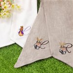 Personalized Cute Bunny Cotton Gingham Easter Basket Sash with Embroidered Initial Door Basket Decor Easter Baptism Gift for Baby