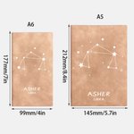 Cahier personnalisé en cuir avec 200 pages lignées Cadeau d'anniversaire pour les amateurs d'astrologie