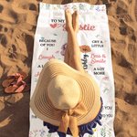 Toalla de playa personalizada de gran tamaño y secado rápido To My Bestie 2 Birth Flowers Beach Towel with Names Travel Essential Birthday Gift for Sisters Friends