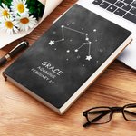 Cahier personnalisé en cuir avec 200 pages lignées Cadeau d'anniversaire pour les amateurs d'astrologie