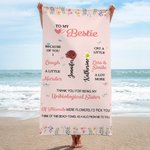 Toalla de playa personalizada de gran tamaño y secado rápido To My Bestie 2 Birth Flowers Beach Towel with Names Travel Essential Birthday Gift for Sisters Friends