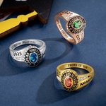 Custom School Class Ring, Sterling Silver 925 High School University Jewellery for Women, Graduation Rings 2025