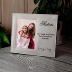 Personalisierte Schwestern Freunde Leder Fotorahmen mit Titel und Text Geburtstag Jahrestag Freundschaft geschätztes Geschenk für Freunde