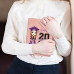 Personalizada Clase de Graduación Cartoon Character A5 Cuaderno de cuero con el nombre y el año Graduación Cumpleaños Regalo para la Familia Amigos