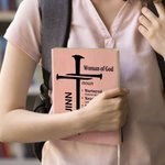 Personalisierte Nagel Kreuz Gottes Bibel Vers A5 Lederabdeckung Notebook mit Namen Kirche Studie Geburtstag religiöses Geschenk für Familie Freunde Christian