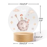 Personalisiertes Prinz Fuchs Rose Acryl LED-Nachtlicht mit Namen Datum Holzsockel Kinderzimmer Deko Geburtstag Geschenk für Jungen und Mädchen