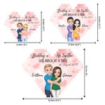 Personalisiertes Doppelseitiges Cartoon Figur Herz Baustein Puzzle mit Datum und Namen Liebe Umarmung Valentinstag Jahrestag Geschenk für Paare