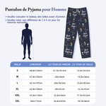 Pantalon de Pyjama Personnalisé avec Texte et 1 à 2 Photos de Visage Style de Dessin au Trait Cadeau Anniversaire pour Amateur de Golf