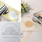 Personalisierter Name Prägestempel mit AUS DER BIBLIOTHEK VON EX LIBRIS Buchpräger Weihnachten Geburtstag Geschenk für Buchliebhaber Buchclub