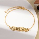 Bracciale personalizzato con incisione di 1-6 ritratti di animali domestici e nomi, delicato, per cani, gatti e mamme, regalo di compleanno e souvenir per le donne che amano gli animali.